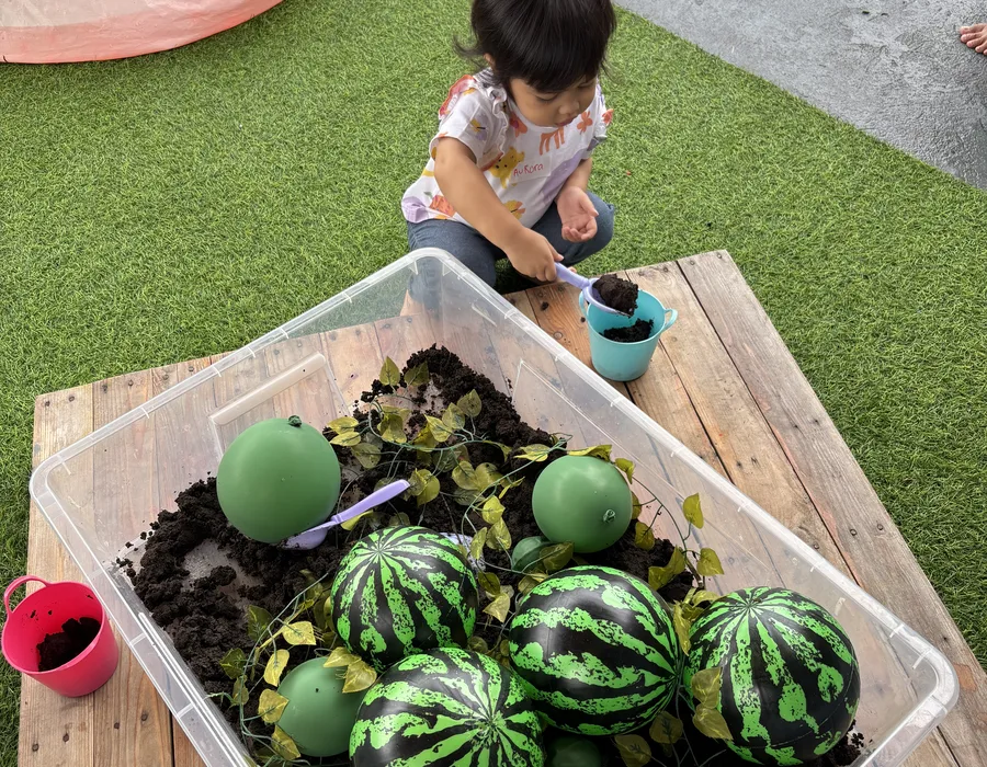 Eksplorasi sensory outdoor dengan material alam